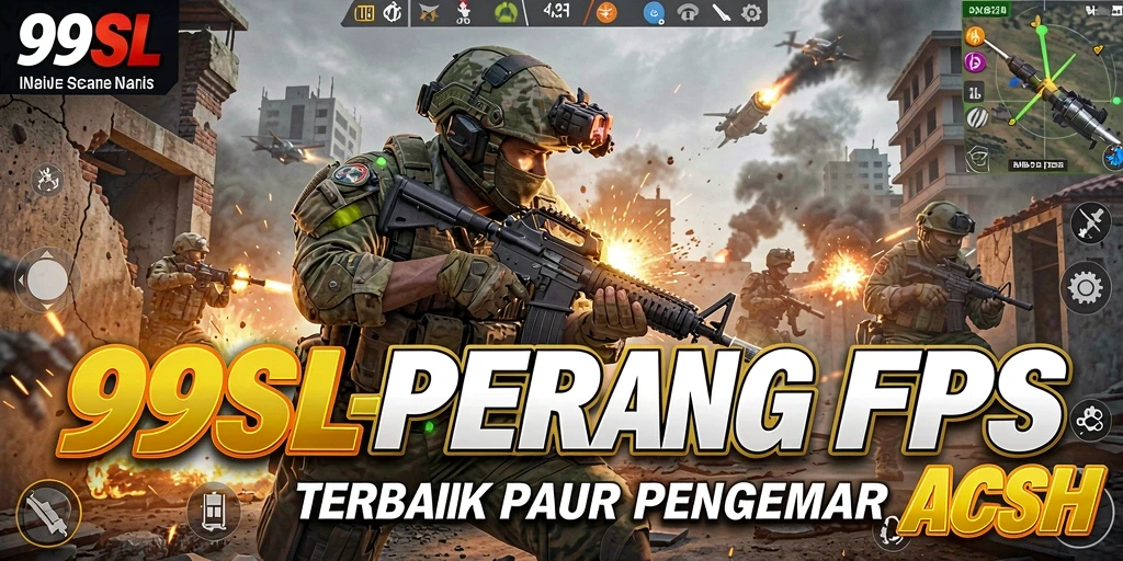 Screenshot gameplay 99SL menampilkan aksi menembak yang intens.