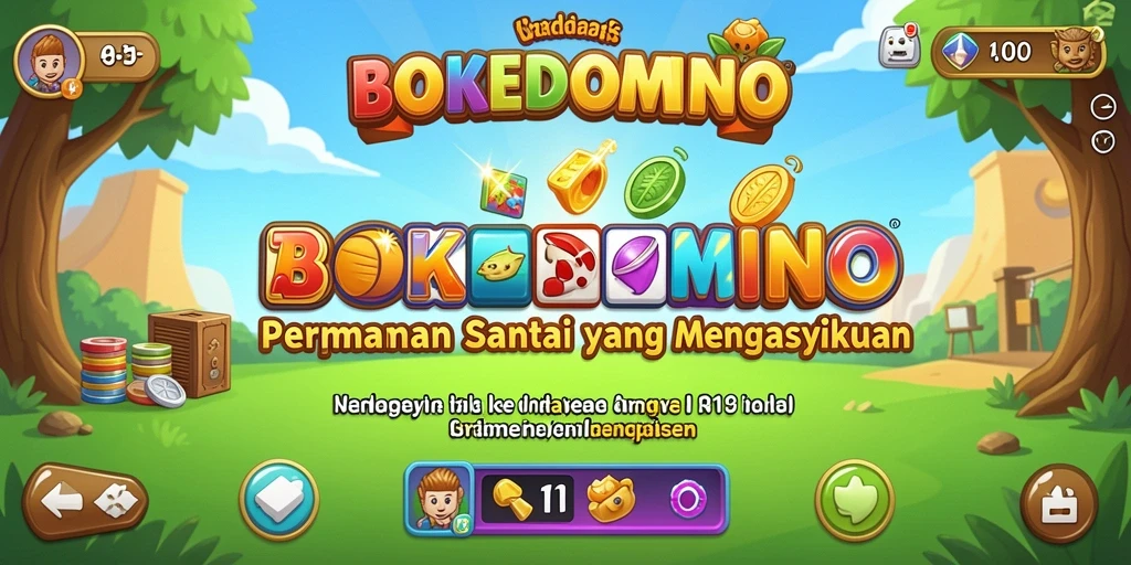 Screenshot BOKEDOMINO menampilkan pengalaman bermain domino yang menyenangkan.