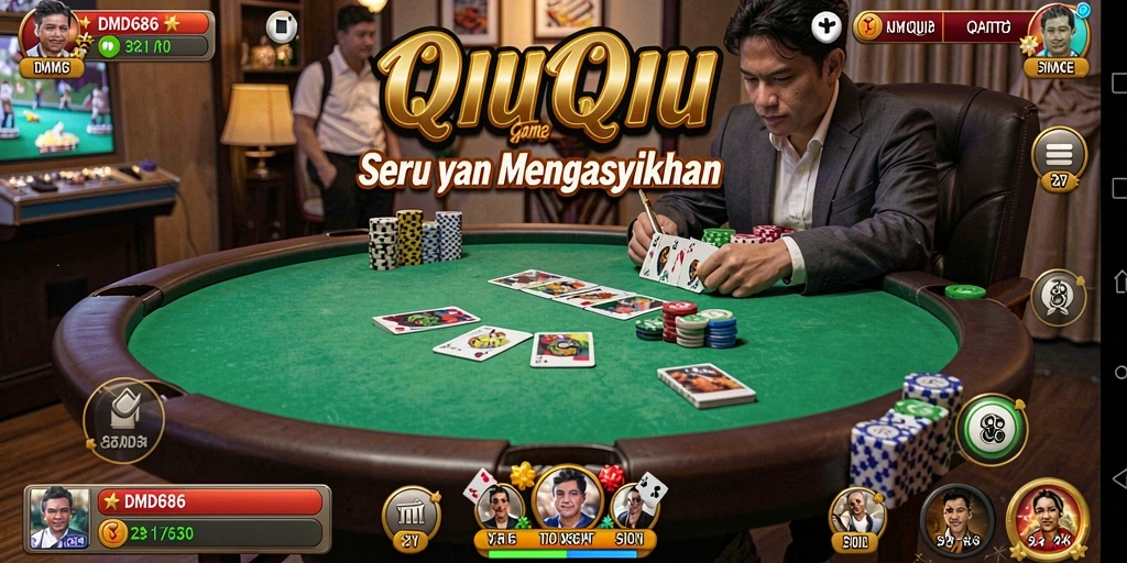 Tampilan seru dari gameplay DMD686 dengan kartu QiuQiu.