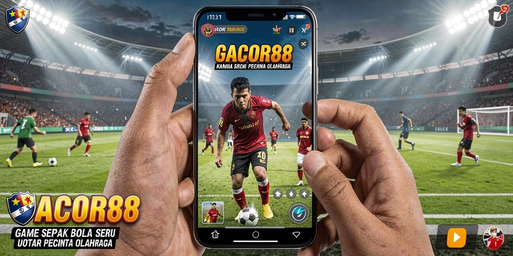 Screenshot GACOR88 menampilkan aksi sepak bola yang mengesankan.