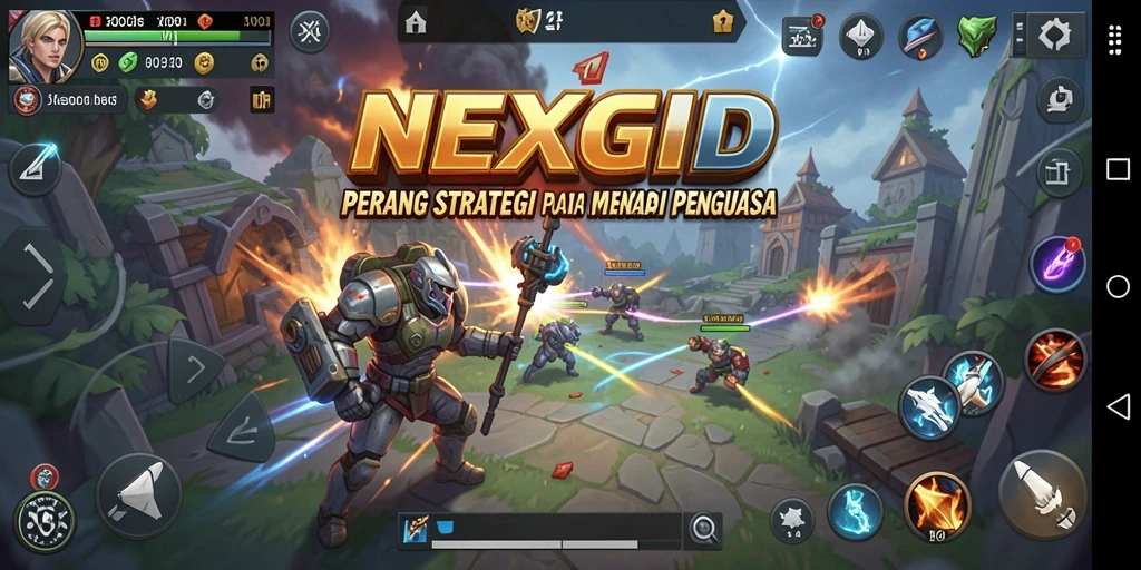 Tampilan gameplay NEXGID dengan strategi yang menegangkan.