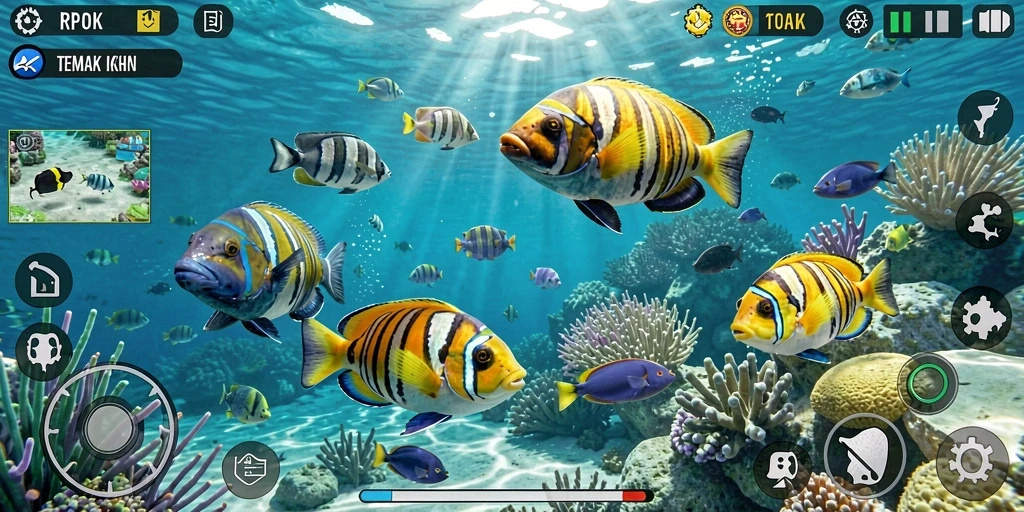 Gameplay RPOK menembak ikan dengan grafis memukau.