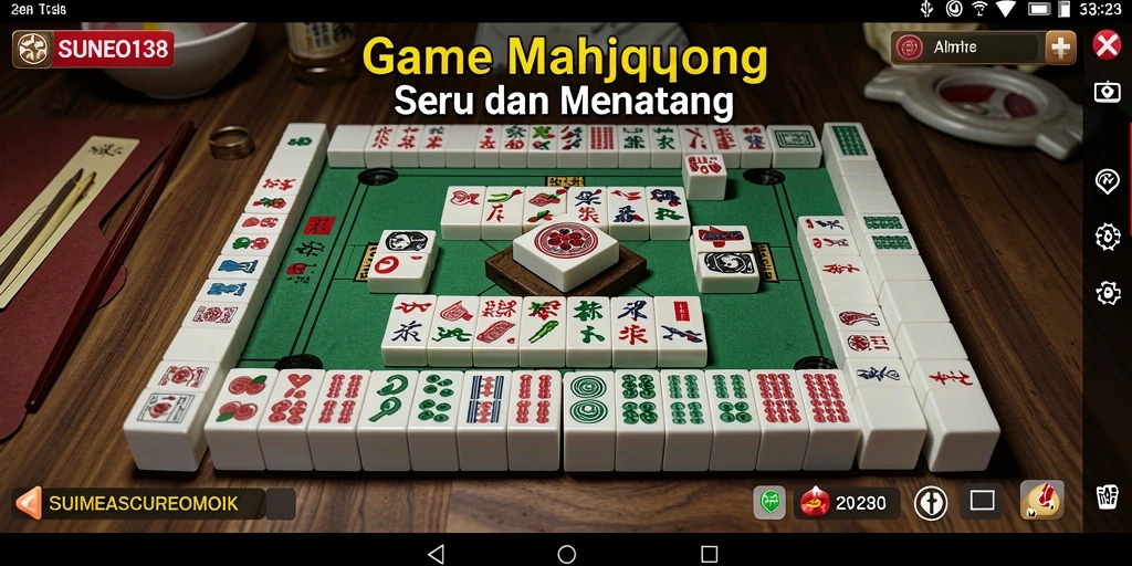 Tampilan gameplay Mahjong yang menarik dan penuh tantangan.