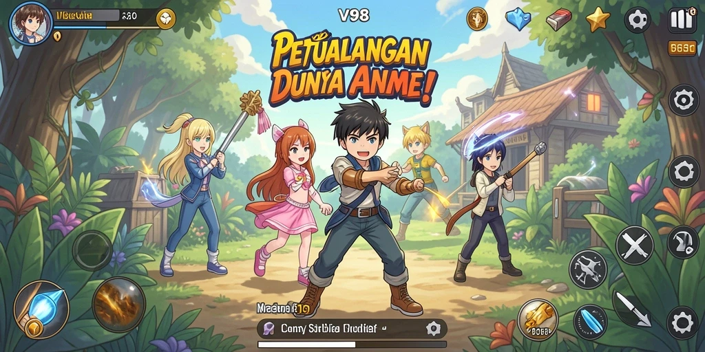 Tampilan gameplay V98 yang menakjubkan dan penuh aksi.