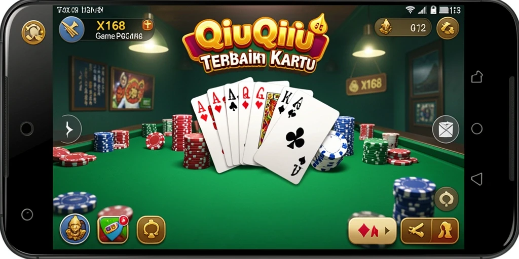 Tampilan gameplay yang menarik dari X168 saat bermain QiuQiu.