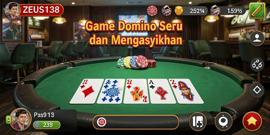 Tampilan seru gameplay Domino di ZEUS138.